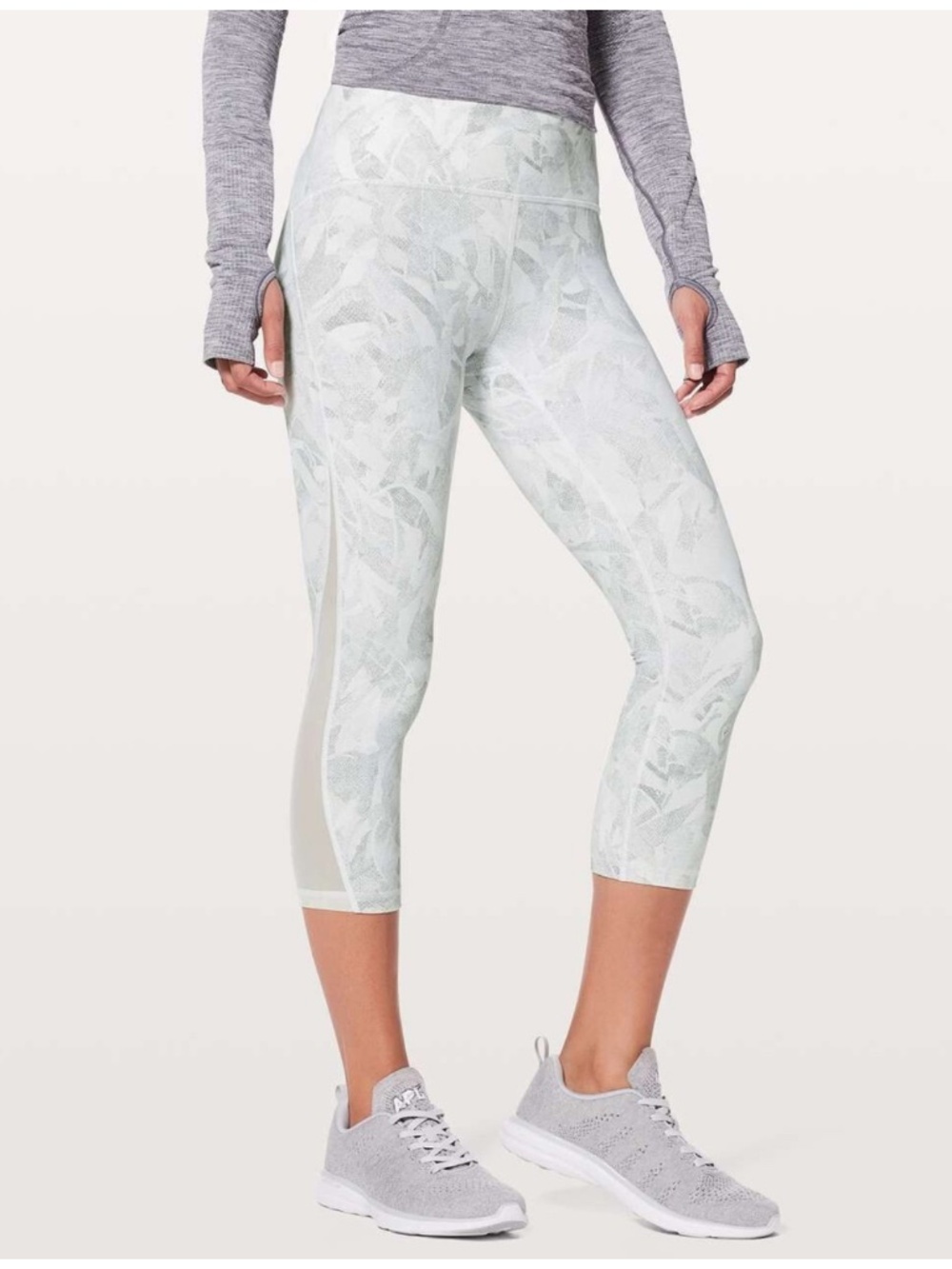 Lululemon Train Times Crop *21" Jasmine White Multi / White  4